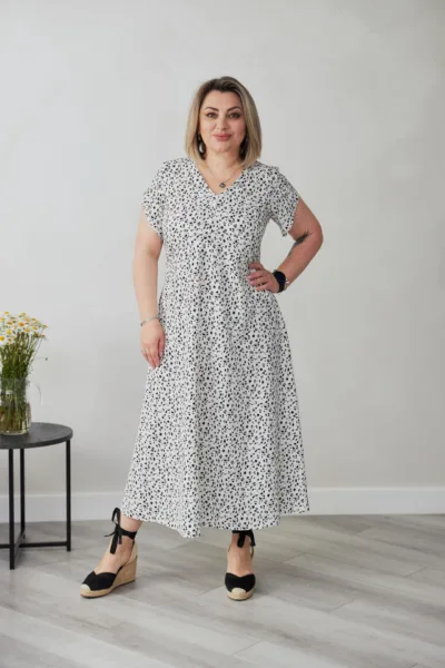 Сукня Estilo 01-209 білий квітка (чорна) софт