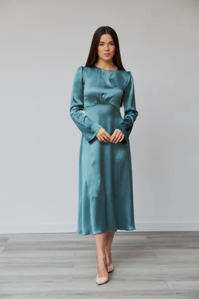 Сукня Estilo 01-192 бірюзовий шовк