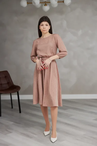 Сукня Estilo 01-178 бежевий крапка софт