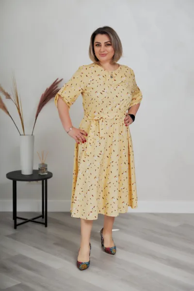 Сукня Estilo 01-197 жовтий квітка (біла) софт