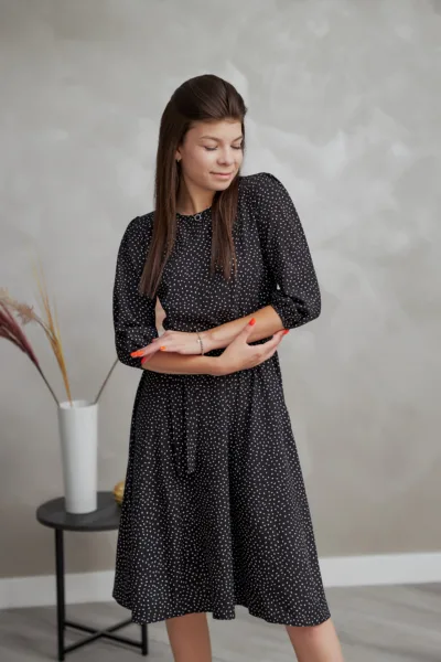 Сукня Estilo 01-178 чорний крапка софт