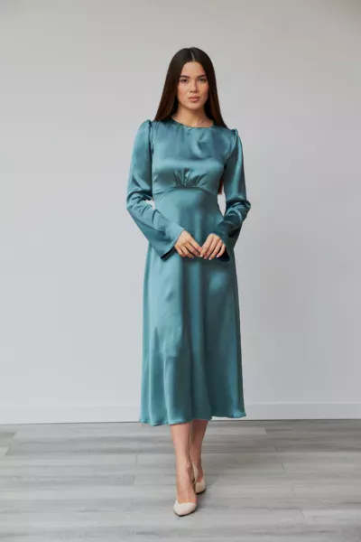 Сукня жіноча Estilo святкова шовк бірюзовий 01-192