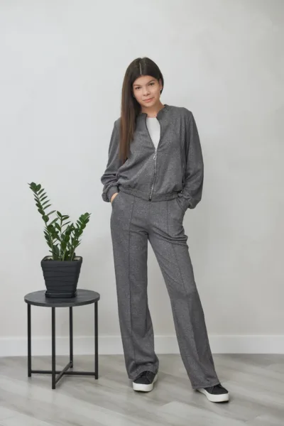 Костюм жіночий Estilo повсякдений-casual трикотаж вовна сірий 02-099
