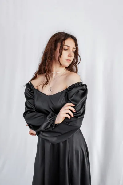 Сукня жіноча Estilo святкова шовк чорний 01-175
