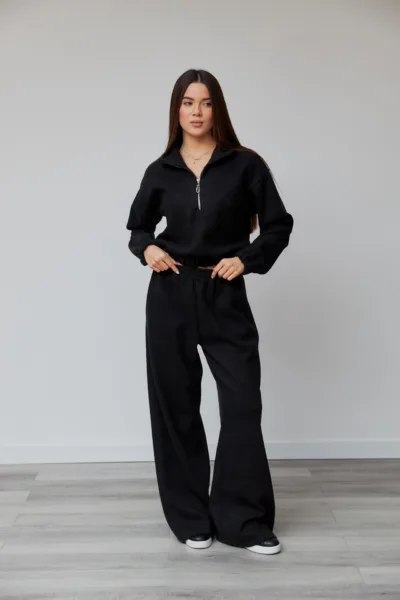 Костюм жіночий Estilo повсякдений-casual трикотаж вовна-ангора чорний 02-106