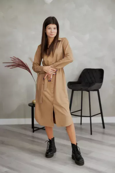 Сукня жіноча Estilo повсякденна-casual замша бежевий 01-207
