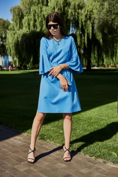 Сукня жіноча Estilo класична креп блакитний 01-186