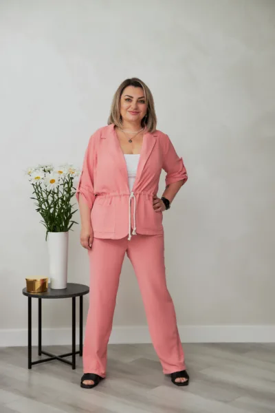 Костюм жіночий Estilo повсякдений-casual креп костюмка фрезовий 02-088