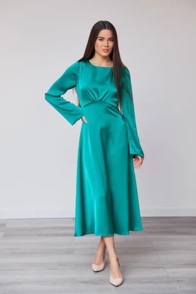 Сукня Estilo 01-192 зелений шовк