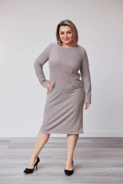 Сукня жіноча Estilo класична трикотаж ангора коричневий 01-226