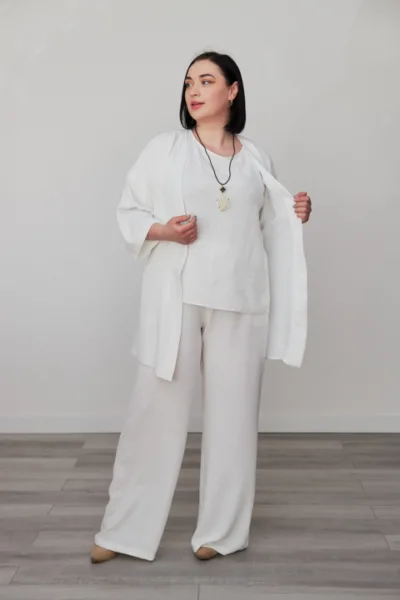 Костюм жіночий Estilo повсякдений-casual креп молочний 02-111