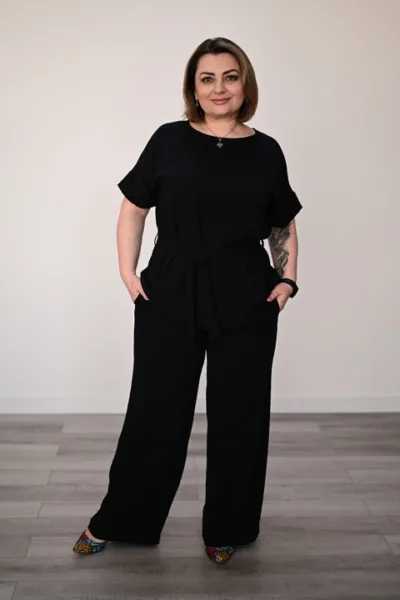 Костюм жіночий Estilo повсякдений-casual креп чорний 02-110