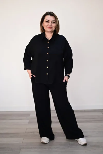 Костюм жіночий Estilo повсякдений-casual креп чорний 02-100
