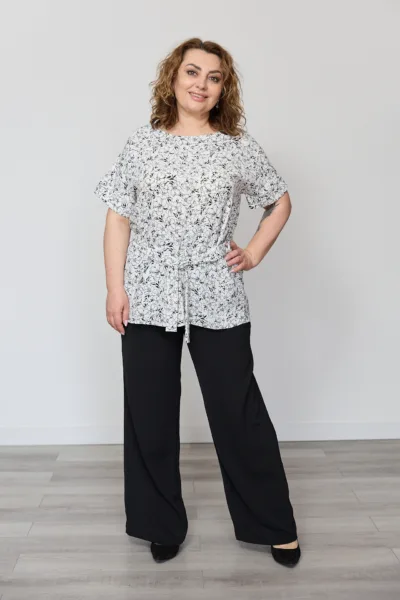 Костюм жіночий Estilo повсякдений-casual креп принт білий 02-110