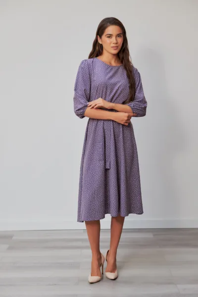 Сукня Estilo 01-178 сливовий крапка софт