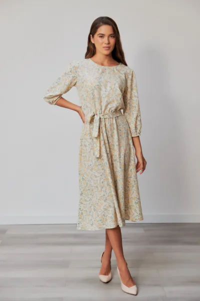 Сукня Estilo 01-178 бежевий жовтий бузок софт