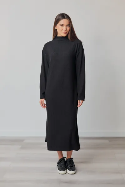 Сукня Estilo 01-188 чорний рельєф  трикотаж (ангора)