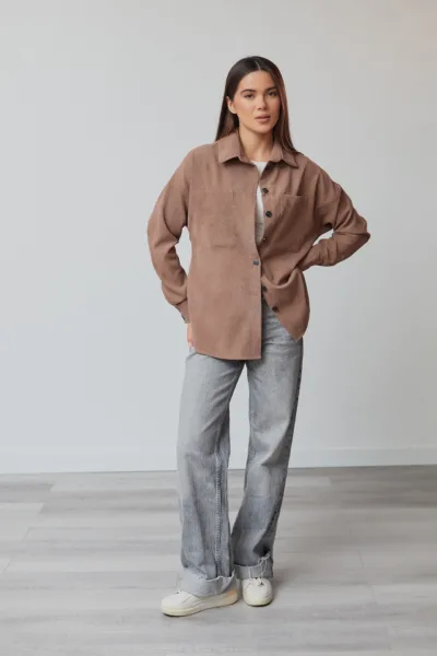 Сорочка Estilo 08-017 бежевий мікровельвет