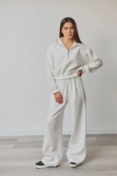 Костюм жіночий Estilo повсякдений-casual трикотаж вовна-ангора молочний 02-106
