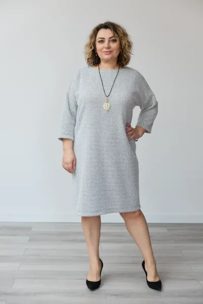 Сукня Estilo 01-210 графіт діагональ  трикотаж (Alpako)