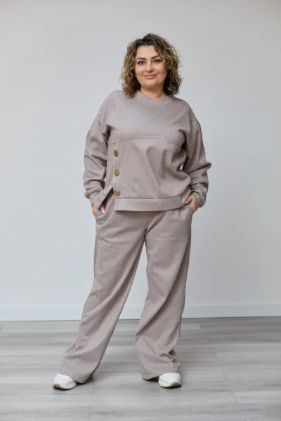 Костюм Estilo 02-115 бежевий діагональ  кашемір "Camila"