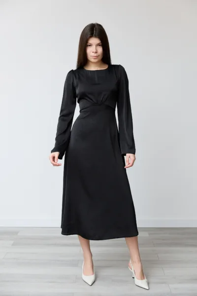 Сукня Estilo 01-192 чорний шовк (жатка)