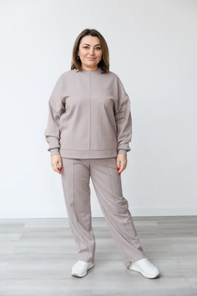 Костюм Estilo 02-107 бежевий діагональ  кашемір "Camila"