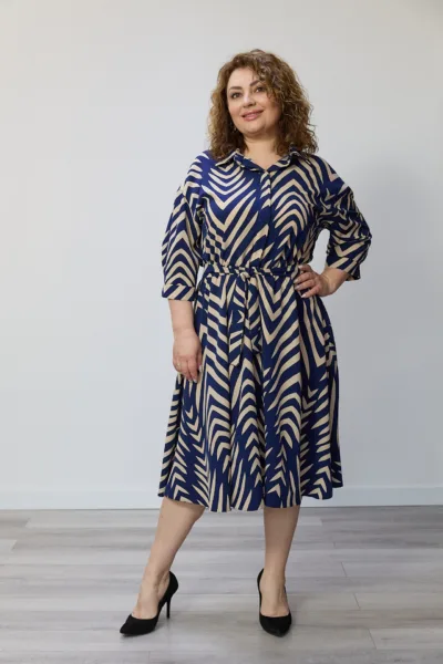 Сукня жіноча, Estilo, повсякденна-casual, софт, синіо-бежевий 01-221