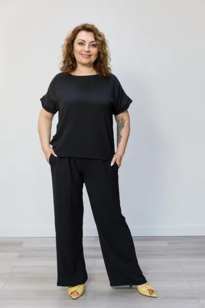 Костюм жіночий  Estilo повсякдений-casual креп  чорний 02-117