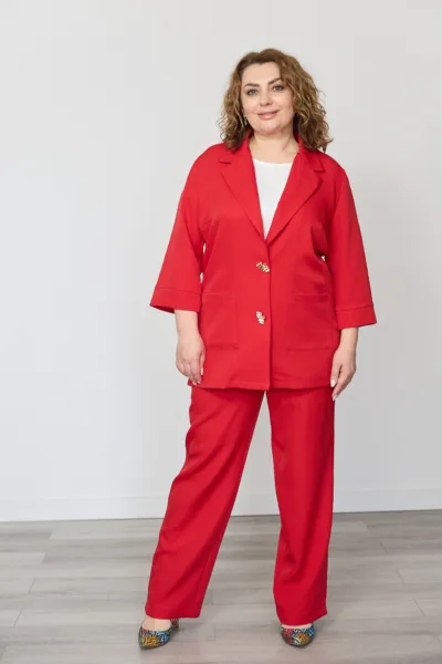 Костюм жіночий  Estilo класичний костюмка червоний 02-116