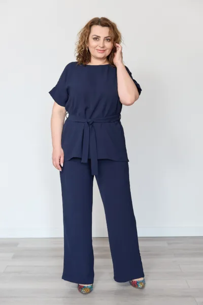 Костюм жіночий Estilo повсякдений-casual креп синій 02-110