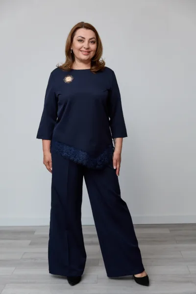 Костюм жіночий  Estilo повсякдений-casual костюмка синій 02-118м
