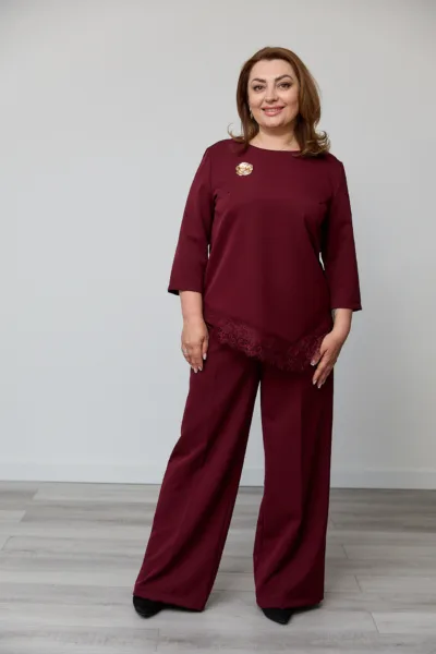 Костюм жіночий  Estilo повсякдений-casual костюмка бордо 02-118м