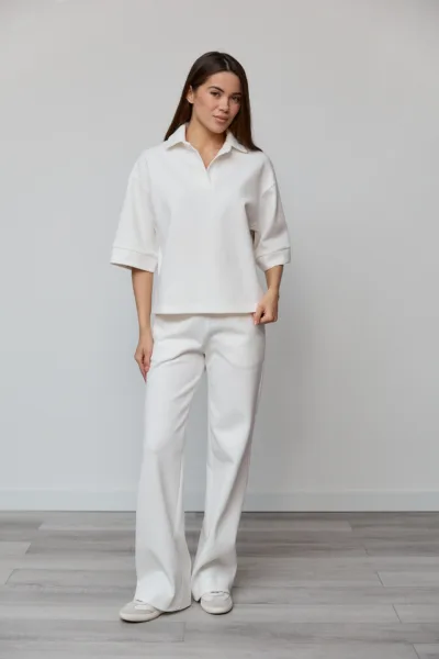 Костюм жіночий  Estilo повсякдений-casual трикотаж  Lacosta молочний 02-112