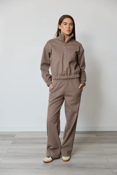 Костюм жіночий Estilo повсякдений-casual кашемір костюмний капучиновий 02-121
