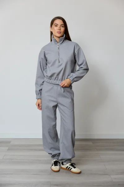 Костюм жіночий Estilo повсякдений-casual кашемір костюмний сірий 02-122