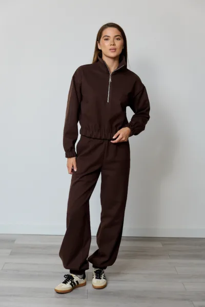 Костюм жіночий Estilo повсякдений-casual кашемір костюмний шоколадний 02-122